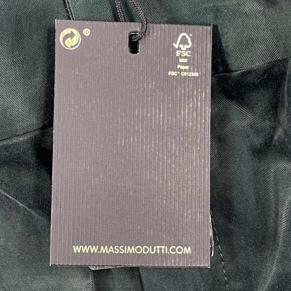 Massimo Dutti Dress Pants Womens 12 Black Cotton Pleated Front Formal High Rise - Picture 9 of 16